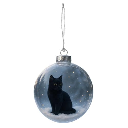 Image of Glass Christmas Tree Baubles, Cat Ornaments, 9x9cm Glass Baubles Decorations, Cats Figurines In Crystal Ball, Sale Clearance, Pendants For Party Wedding Home Decor, Presents For Cat Lovers