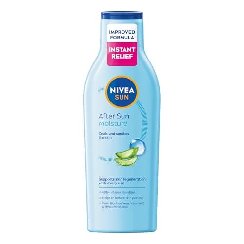 Image of NIVEA SUN After Sun Moisturising Soothing Lotion (200ml), Cooling NIVEA After Sun, Naturally Soothing Lotion with 24 Hour Effectiveness, Aftersun Aloe Vera
