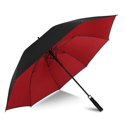 Image of ZOMAKE Golf Umbrella Windproof and Rainproof 54in, Large Umbrella Windproof Strong, Big Golfing Brolly Unbreakable True Double Canopy for Men Women (Black/Red-NEW)