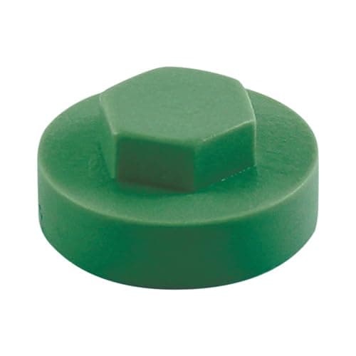 Image of HEX TEK Roofing Screw CLADDING CAPS - 16mm or 19mm Coverage / 8mm Recess (PK 100) (Heritage Green, 19mm)