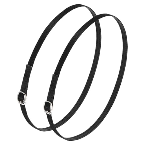 Image of sourcing map 1 Pair Replacement Ankle Strap for Heels Detachable Shoe Straps PU Leather Shoe Bands, Black