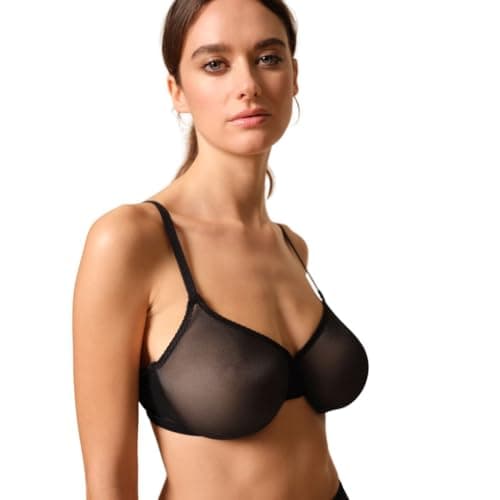 Image of Gossard Women's Glossies Sheer U/Wired Bra, Black, 36F UK