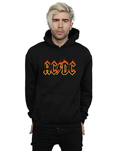 Image of Absolute Cult AC/DC Men's Flames Logo Hoodie Black Medium