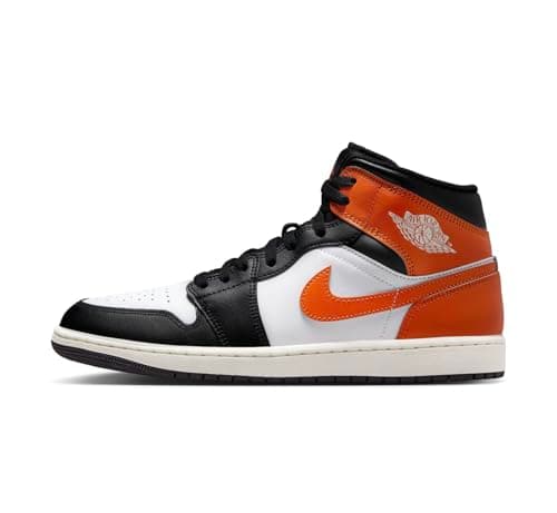 Image of NIKE Air Jordan 1 Mid Men's Trainers DQ8426 (Starfish/White/Sail/Black 801) UK 9.5 (EU 44.5)