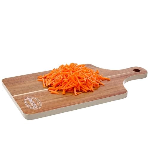 Image of Premier Housewares White Accacia Wood Chopping & Serving Board | Wooden Cutting Board for Kitchen | Chopping Board for Vegetables, Meat | Serving Board for Dining Area