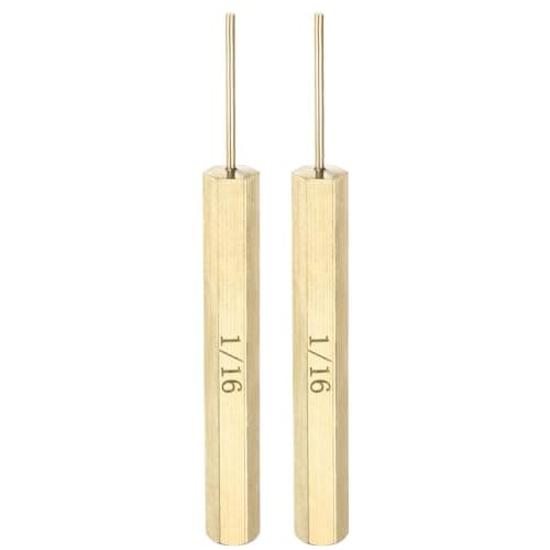 Image of sourcing map 2pcs Brass Pin Punch 1/16" Non-marring Drive Punch Cylindrical Alignment Center Hole Pin Tool for Watch Repair Automotive Jewelry and Craft