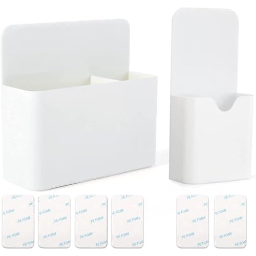 Image of WAAYANG 2 Pcs Magnetic Marker Holder, White Magnetic Pen Holder, Self Adhesive Wall Mount Magnetic Dry Erase Marker Holder For Dry Erase Whiteboard, Magnetic Pencil Holder For Home Office School