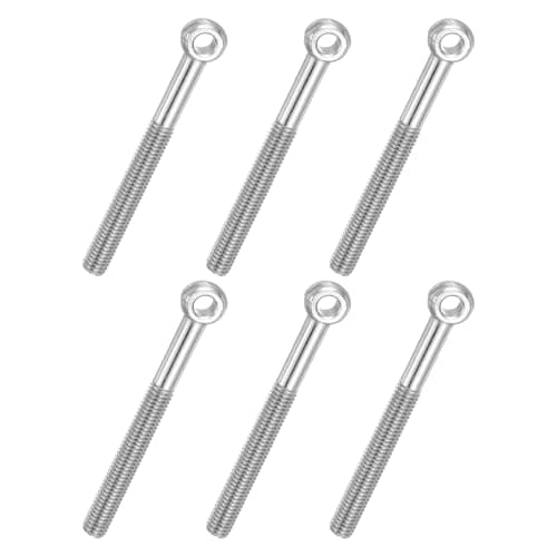 Image of PATIKIL 6 Pcs M8x80mm Shoulder Swing Lifting Eye Bolt, 304 Stainless Steel Metric Half Tooth Thread Fisheye Eye Slip Hole Screw Rigging Bolt Metal Fasteners Screws, Silver Tone