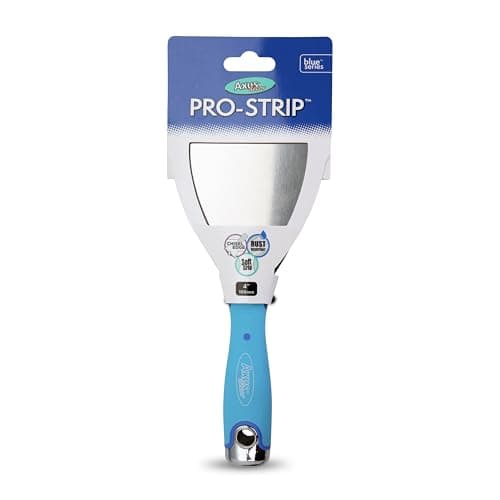 Image of Axus Decor Pro-Strip Scraper (Blue Series) Wallpaper Scraper for Removing Paint and Wallpaper, Ideal for Professional & DIY Projects, Stainless Steel Blade & Rubberized Handle - 4 Inch/ 100mm