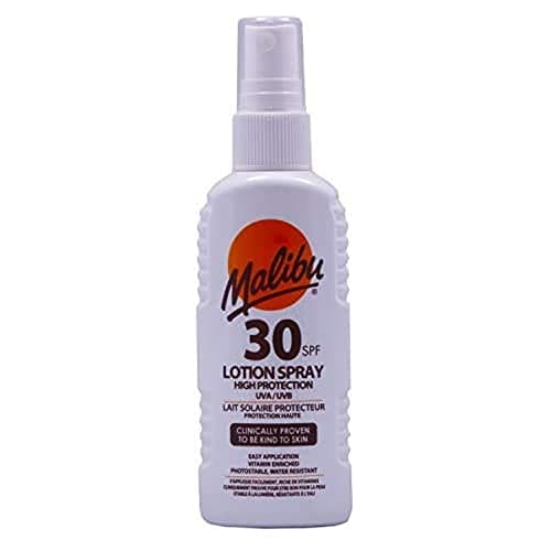 Image of Malibu Sun SPF 30 Lotion Spray, High Protection Sun Cream Spray, Vitamin Enriched Moisturising Sunscreen Lotion for Body, Water Resistant, 100ml