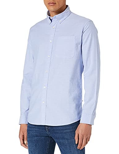 Image of SELECTED HOMME Mens Slhregrick-ox Flex Ls Noos Shirt, Light Blue, M UK