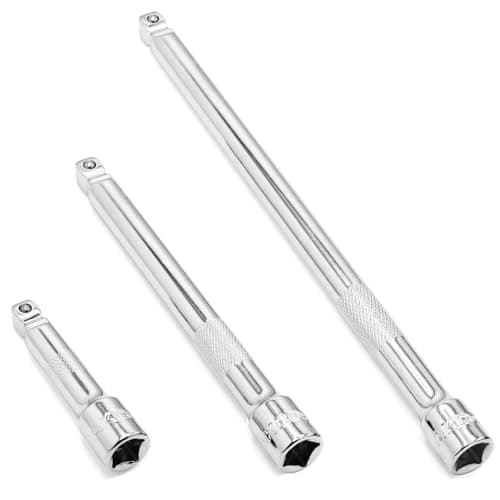Image of DAKCOS 3/8 Inch Drive Wobble Extension Bar, 3 Pieces Wobble Socket Extension Bar Set, Extensions Socket Tool, CR-V Steel