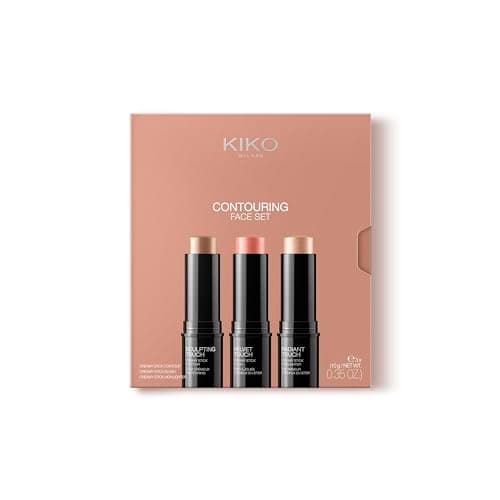 Image of KIKO Milano Contouring Face Set 01 – 3 Stick Makeup Kit with Cream Contour Stick, Highlighter & Blusher – Blendable Cool Tone Formula for Sculpted, Defined Finish