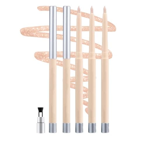 Image of 3PCS Nude Eye Brightening Eyeliner Pencil Waterproof Smudge Proof, Creamy Gel Waterline Brightener Pen for Under Eye Highlight, Long Lasting Retractable Nude Eyeliner for Natural Makeup