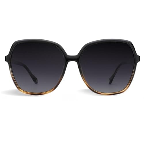 Image of ZENOTTIC Retro Polarised Sunglasses for Women, Oversized Square UV400 Protection Ladies Fashion Shades for Travel, Parties