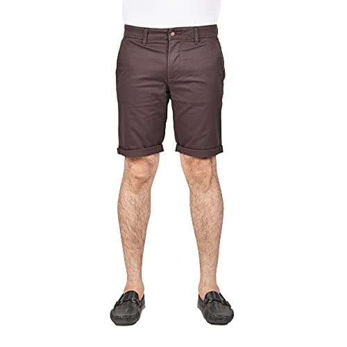 Image of Soroor Slim Fit Chino Mens Shorts, Stylish Men's Shorts with Premium Stretch Cotton, Breathable and Versatile Smart Casual Men Chino | Brown - 29W