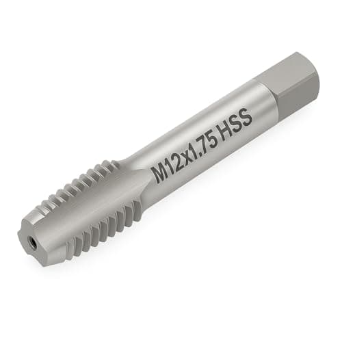 Image of M12x1.75 Metric Thread Tap 6542 High-Speed Steel Tap for Internal Threading and Repair