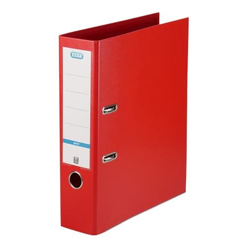 Image of Elba A4 Lever Arch File, 570 Sheet Capacity, 80mm spine, Strongline Plastic on Board, Single, Red