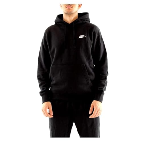 Image of Nike Mens M Nsw Club Hoodie Po Bb Sweatshirt, Black/Black/(White), XXL EU