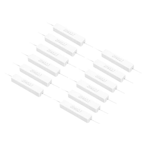 Image of PATIKIL 12 Pcs 1 Ohm Resistors, 20W Ceramic Cement Resistor Power Cement Resistor Kit Tolerance 5% for Power Adapters Audio Computer TV Circuit Board