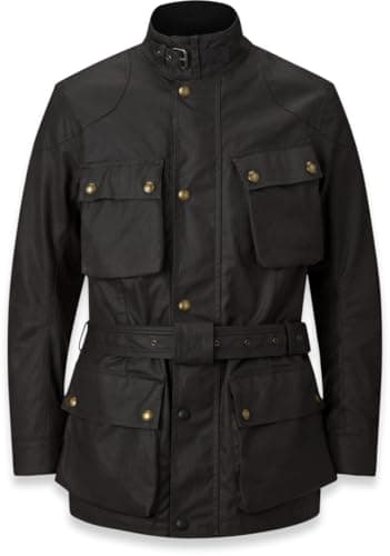 Image of Belstaff Trialmaster Wax Motorcycle Jacket, black, 3XL