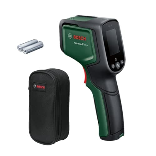 Image of Bosch AdvancedTemp Infrared Thermometer (-30°C to +500°C, with Integrated Mold and Thermal Bridge Detection and LED Display for Easy Interpretation, housing Made of Recycled Materials)