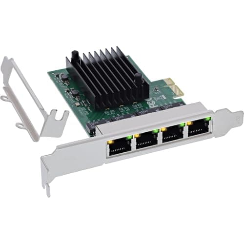 Image of InLine® Quad Gigabit Network Card 4X RJ45 1Gb/s PCIe x1 with Low Profile Bracket 51127B