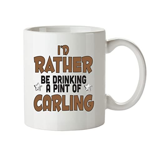 Image of FoxyPrinting I'd Rather Be Drinking A Pint of Carling Personalised Adult Beer Mug