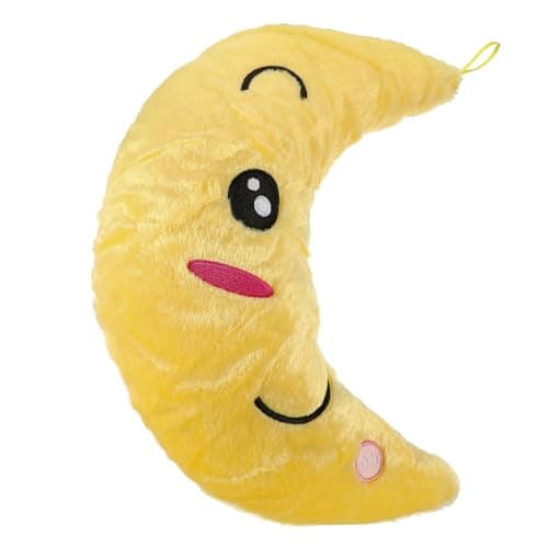 Image of Cabilock Light Up Moon Shaped Plush Pillow Moon Yellow LED Colorful Luminous Plush Toy for Home Decoration Boys and Girls Adults Birthday Living Room