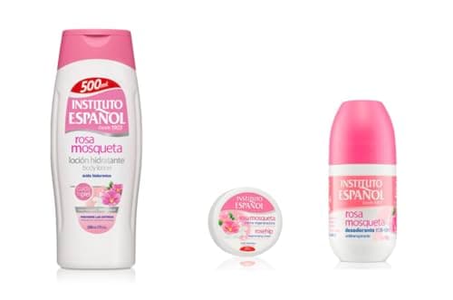 Image of Instituto Espanol Rosa Mosqueta Complete Set of 3 (Crema Regeneradora 50 ml + Deodorant Roll-On 75 ml+Rosehip Hidratante Body Lotion 500 ml)