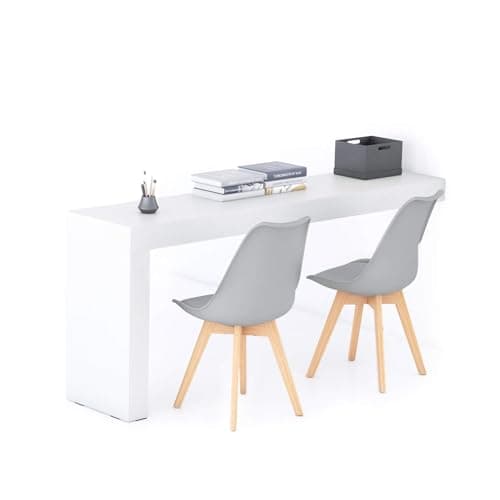 Image of Mobili Fiver, Evolution Desk 180x40, White with One Leg, Made In Italy