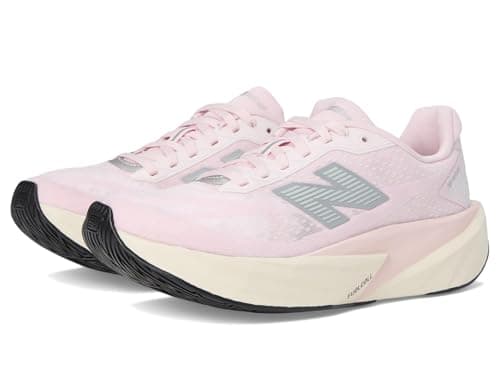 Image of New Balance Women's FuelCell Rebel V5 Running Shoe, Pink Granite/Silver Metallic/Linen, 6.5 UK