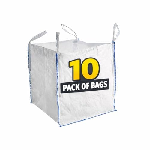 Image of 10 x NEW FIBC Bulk Bag Garden Builder Waste Rubber Sack Woven Heavy Duty 85 x 85 x 85cm (10Pack)