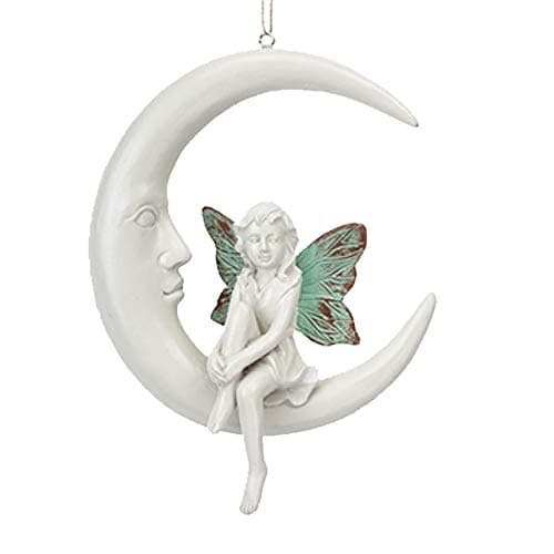 Image of Widdle Gifts Secret Fairy Garden Hanging on the Moon Garden Statue Ornament 4882