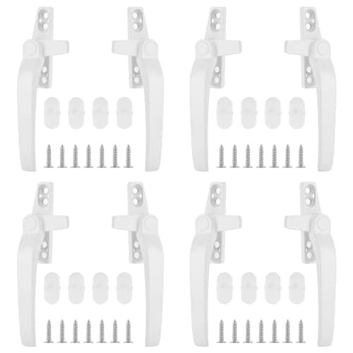 Image of ZOFUN 8 Pcs UPVC Window Handles, 110 x 15 mm Cockspur Window Handle Replacement, 4 Pcs Each Left/Right Handed Double Glazing Window Handles, Zinc Alloy Universal Window Handle for UPVC Window & Door