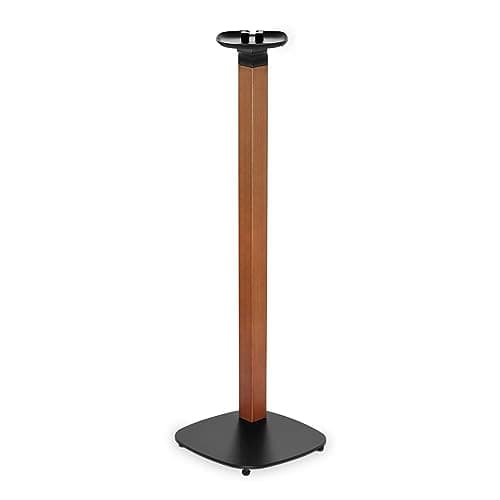 Image of Nedis Speaker Mount Scandinavian Design, Floor Stand Compatible with Sonos One, One SL, Play:1, Sculpted Hardwood Column, Weighted Base for Stability, Powder-Coated Finish, Cable Management - Black