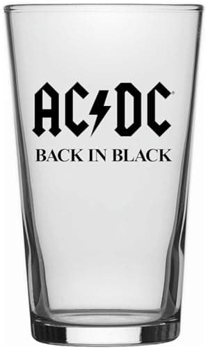 Image of AC/DC Back in Black Unisex Pint Glass Transparent, Glass,