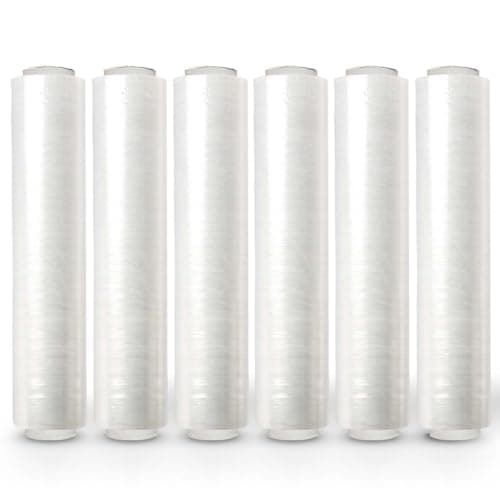Image of G4GOODS® 6 Rolls Clear Shrink Wrap 400mm x 300m x 20mu (1.75) kg Standard Core Tear Resistant Shrink Wrap & Stretch Wrap Water & Moisture Proof Industrial Cling Film Multi-Use Pallet Wrap & Furniture