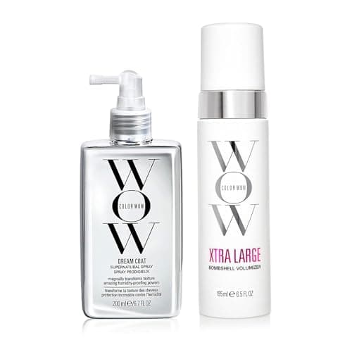 Image of COLOR WOW Long-Lasting Blow Dry Bundle – Blowouts that last for days; Go big with Xtra Large Volumizer and go frizz-free with Dream Coat anti-frizz spray; heat protection