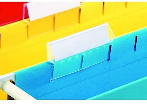 Image of Esselte Classic Label Holders with Labels for Classic Suspension Files, 50mm,Transparent Pack of 25, 94514, White