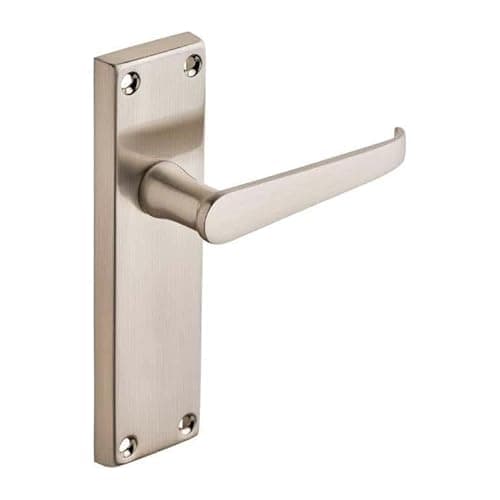 Image of Designer Levers - Victorian Straight Long Lever Latch Door Handle - Satin Nickel - 1 Pair - Lever Latch Handle - Interior Use - Long Latch