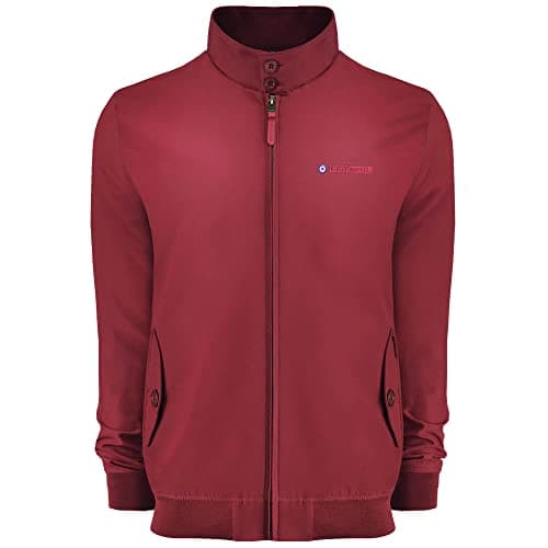 Image of Lambretta Mens Harrington Retro MOD Classic Jacket (as8, alpha, l, regular, regular, Burgundy)