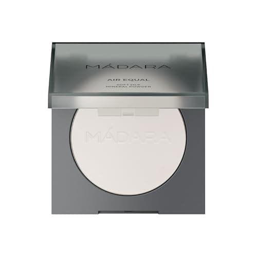 Image of Mádara Powder Foundation – AIR EQUAL Soft Silk Mineral Powder Full Coverage 9g, #0 Transculent, Matte Finish, Skincare-Infused Setting Powder without Talc, Dermatologically Tested, COSMOS Certified