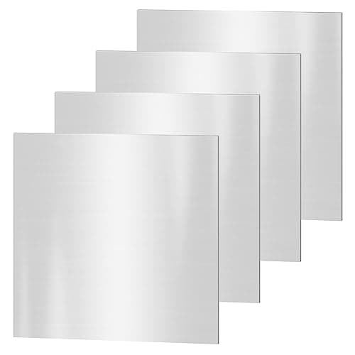 Image of 304 Stainless Steel Sheets, 4PCS 100 x 100 x 1 mm Stainless Steel Plates Stainless Steel Shim Plates Metal Sheets for Kitchen DIY Craft Making