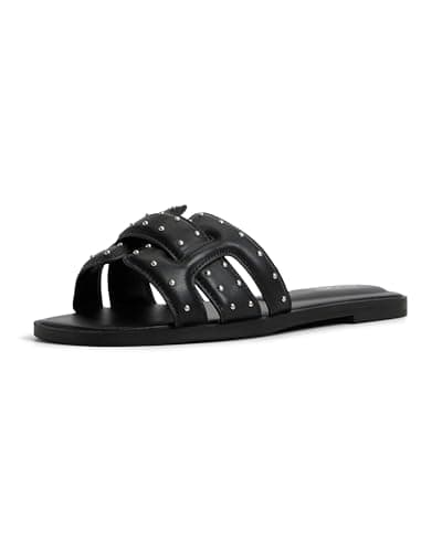 Image of ALDO Women's Elenaa Flat Sandal, Black Combo, 6 UK