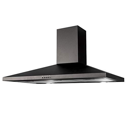 Image of SIA CHL100BL 100cm Pyramid Chimney Cooker Hood Kitchen Extractor Fan In Black
