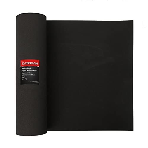 Image of CASOMAN Professional Tool Box Liner and Drawer Liner - 16 inch (Wide) x 6 feet (Long), Tool Box Mat, Anti Slip, Black