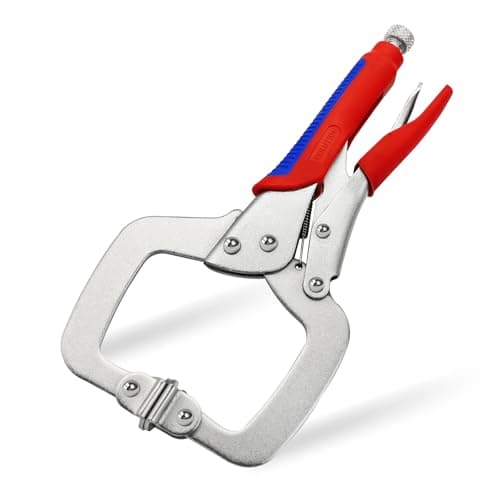 Image of TOOLUTION 11-Inch Locking C-Clamp Plier, Heavy Duty Locking Pliers with Ergonomic Handle for Welding, Woodworking, Metalworking, Auto Repair & Home DIY Projects