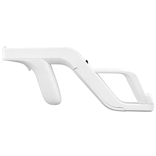 Image of OSTENT Light Gun Attachment for Nintendo Wii/Wii U Remote Nunchuck Zapper Shooting Games, Coloe White