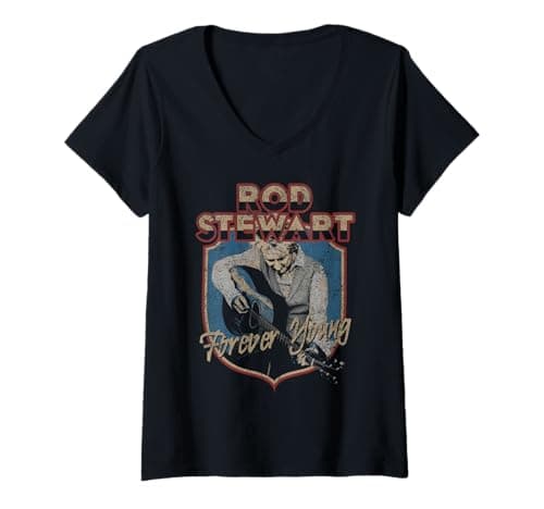 Image of Womens Rod Stewart Forever Young V-Neck T-Shirt